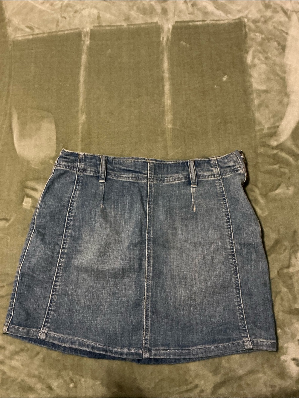 We The Free Washed Blue Denim Mini Skirt
